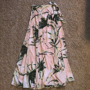 New York And Company Pink Floral Maxi Skirt